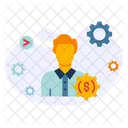 Cogwheel Investor Businessman Icon