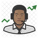 Stock Broker Black Male  Icon