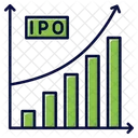성장 그래프 IPO 그래프 주식 시장 아이콘