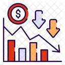 Stock market down  Icon