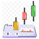Stock Market Candlestick Chart Analysis Icon