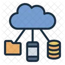 Cloud Computing Reseau Cloud Stockage De Donnees Icône