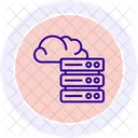 Icone De Ligne De Stockage De Base De Donnees En Nuage Icon