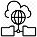 Stockage mondial dans le cloud  Icône
