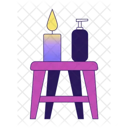 Stool with candles, spa product  Icon