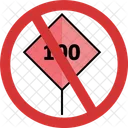 100 100 Speed Forbidden Icon