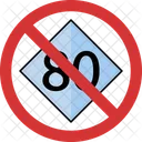 No 80 Speed 80 Speed Not Allowed 80 Speed Prohibition Symbol