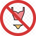 No Bikini Bikini Not Allowed Bikini Prohibition Icon