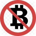 Bitcoin Cryptocurrency Ban Icon