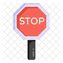 Stop Board Road Post Traffic Board Icon
