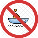 No Boating Boating Not Allowed Boating Prohibition Icon