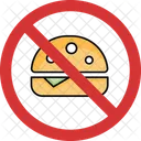 No Burger Burger Not Allowed Burger Prohibition Icon