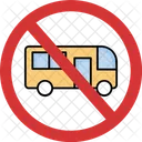 No Bus Bus Not Allowed Bus Prohibition Icône