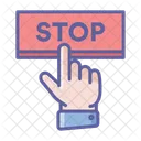 Stop Button Finger Icon