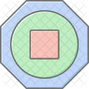Stop Button Lineal Color Icon Icon