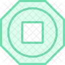 Stop Button Duotone Line Icon Icon