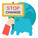 Stop Climate Change Environment Change Stop Board Icon