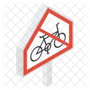 Stop Cycling Cycling Prohibition Cycle Ban Icon