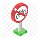 Road Sign Stop Cycling Road Symbol Icon