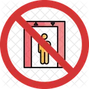 No Elevator Elevator Not Allowed Elevator Prohibition Icon