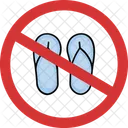 No Flip Flops Flip Flops Not Allowed Flip Flops Prohibition Icon