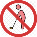 No Golf Golf Not Allowed Golf Prohibition Icon