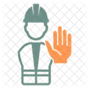 Stop Hand Construction Worker Icon