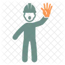 Stop Hand Construction Worker Icon