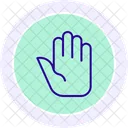 Stop Hand Color Circle Icon Icon