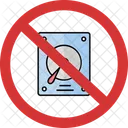 No Hard Disk Hard Disk Not Allowed Hard Disk Prohibition Icon