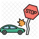 Stop Sign With Car Accident Accident Automobile Icon