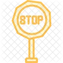 Stop Signboard Duotone Line Icon Icon