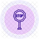 Stop Signboard Color Circle Icon Icon