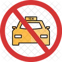 No Taxi Taxi Not Allowed Taxi Prohibition Icon