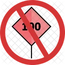 Stopp 100 Geschwindigkeit  Symbol