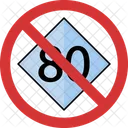 Stopp 80 Geschwindigkeit  Symbol