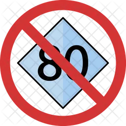 Stopp 80 Geschwindigkeit  Symbol