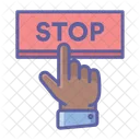 Knopf Stopp Finger Symbol