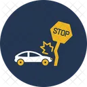 Stoppschild Mit Autounfall Unfall Auto Symbol