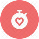 Stopwatch Heart Sign Icon