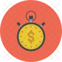 Stopwatch With Dollar Financial Importance Time Is Money Icon