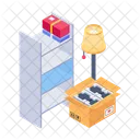 Storage Shelves Storage Rack Packing Up Icon