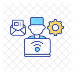 Store and forward patient data Icon - Download in Colored Outline Style