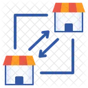 Store Network Franchise Branch Retail Shipping And Delivery Business Cooperation Exchange Icon