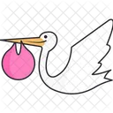 Stork Girl Baby Icon