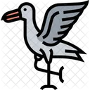 Stork Bird Grass Icon