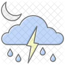 Storm Cloud Lineal Color Icon Symbol