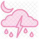 Storm Cloud Duotone Line Icon Symbol