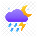 Storm Night Cloud Forecast Icon