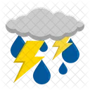 Stormy Cloud Thunder Thunderstorm Icon